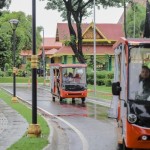 Ilustrasi kendaraan listrik beroperasi di TMII setelah direvitalisasi. (ANTARA/HO)-1672288042