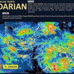 Tangkapan layar peta siklon tropis Darian di Samudera Hindia barat daya Bengkulu. (ANTARA/HO-BMKG)-1671593606