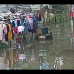 Banjir rob melanda bagian wilayah permukiman di Kabupaten Bangka, Provinsi Kepulauan Bangka Belitung, Minggu (22/1/2023). (ANTARA/Kasmono)-1674368398