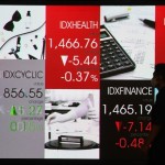 Seorang pria melintas di depan layar digital pergerakan harga saham di gedung BEI, Jakarta, Selasa (11/10/2022). ANTARA FOTO/Akbar Nugroho Gumay/hp.-1673318038