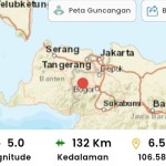 Tangkapan layar - BMKG mencatat gempa dengan magnitudo 5 terjadi sekitar 25 kilometer barat laut Kota Bogor, Jawa Barat, Minggu (15/1/2023). ANTARA/aplikasi/InfoBMKG-1673752935