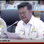 Tangkapan layar Menteri Pertanian Syahrul Yasin Limpo dalam rapat kerja dengan Komisi IV DPR di Jakarta, Senin (16/1/2023). ANTARA/Kuntum Khaira Riswan-1673855061