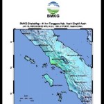 Tangkapan layar peta guncangan gempa bumi magnitudo 6,2 di wilayah Pantai Selatan Kota Singkil, Aceh, Senin (16/1/2023) pukul 05.30 WIB. (FOTO ANTARA/HO-BMKG)-1673842514