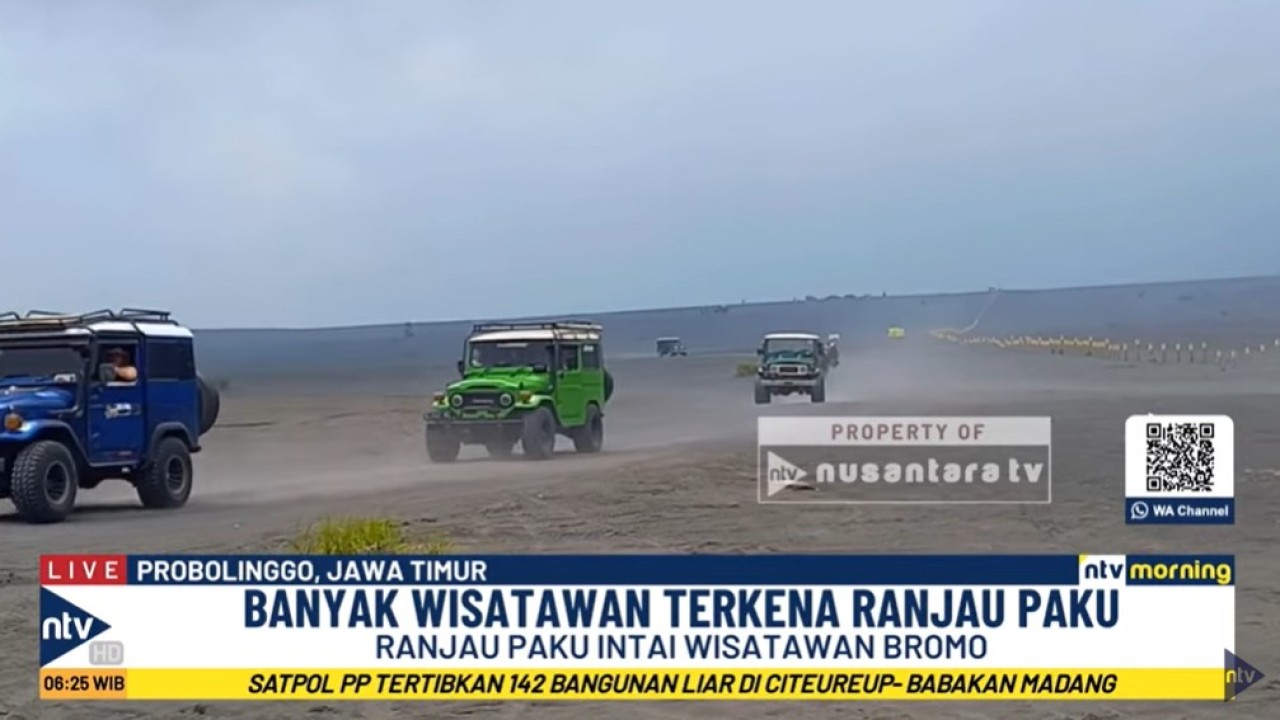 Beredar video yang memperlihatkan keberadaan ranjau paku di kawasan lautan pasir Gunung Bromo, Probolinggo, Jawa Timur.
