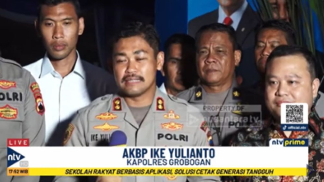 Kapolres Grobogan AKBP Ike Yulianto bersama Direksi Nusantara TV, Dimpos Tampubolon (kanan)