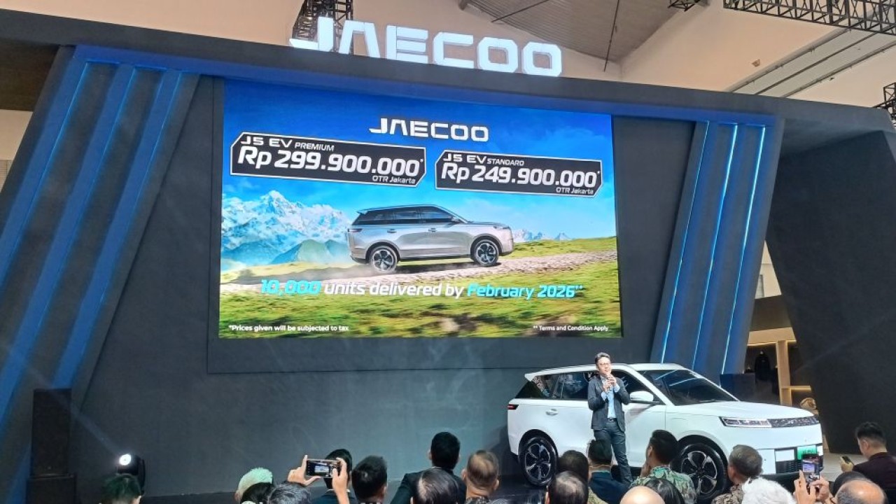 Jumlah pemesanan JAECOO J5 EV telah melampaui 6.000 unit hanya dalam dua pekan sejak peluncurannya pada 3 November 2025. (Foto: Adiantoro/NTV)