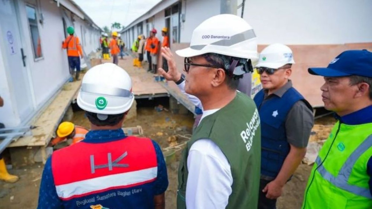Peninjuan langsung progres pembangunan di Aceh Tamiang (ANTARA/HO-Danantara) (Antara)