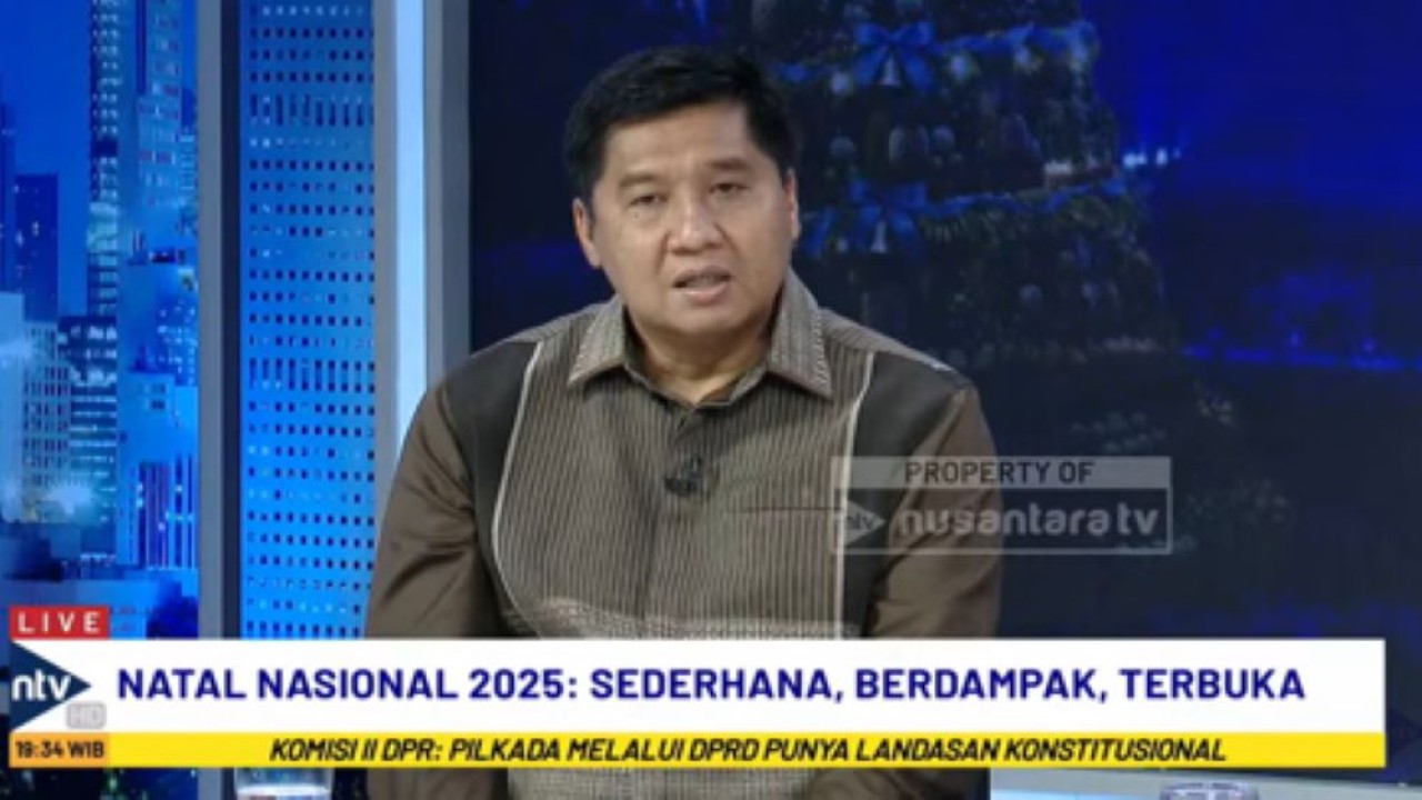 Ketua Panitia Natal Nasional 2025 sekaligus Menteri Perumahan dan Kawasan Permukiman Maruarar Sirait dalam wawancara khusus bersama Nusantara TV