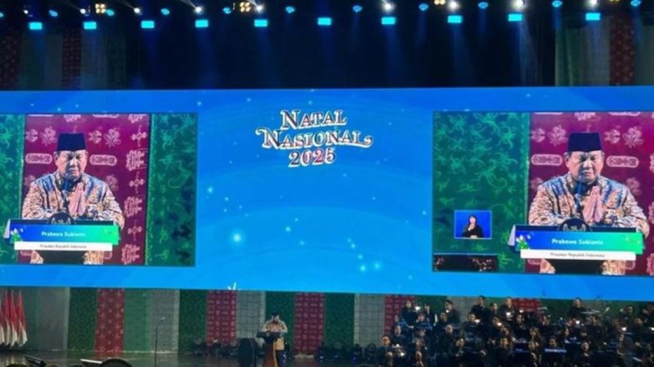 Presiden Prabowo Subianto dalam Perayaan Natal Nasional di Jakarta, Senin, 5 Januari 2026. (Foto: NTVnews)