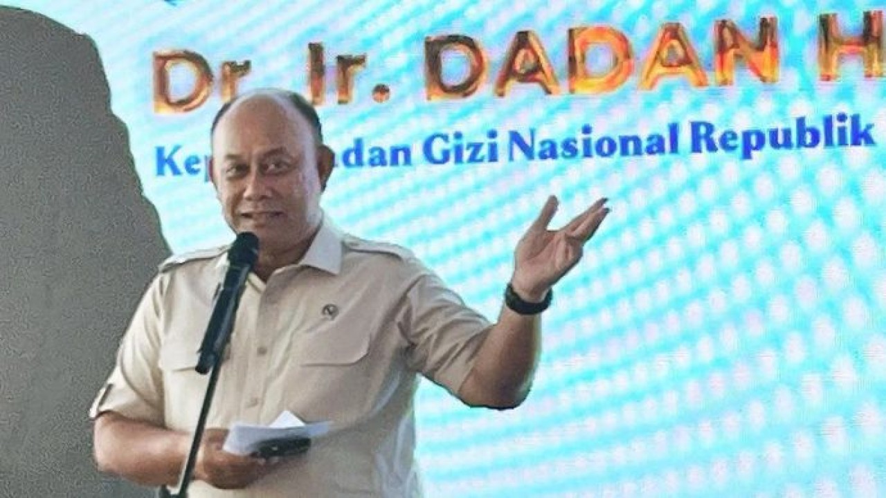 Kepala BGN Dadan Hindayana dalam peresmian SPPG di Desa Cijujung, Sukaraja, Kabupaten Bogor, Jawa Barat, Rabu 15 April 2026. ANTARA/M Fikri Setiawan/aa (Antara)