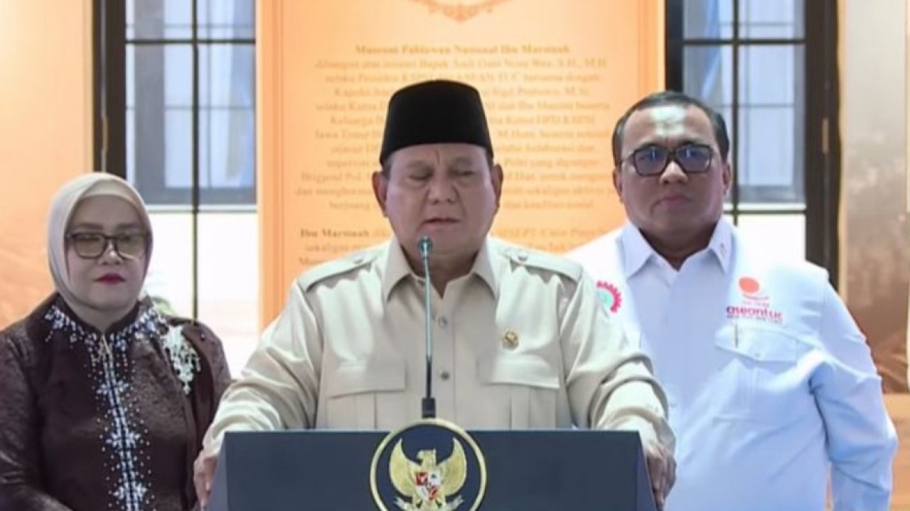 Presiden RI Prabowo Subianto di Peresmian Museum Marsinah di Desa Nglundo, Nganjuk, Jawa Timur (Istimewa)