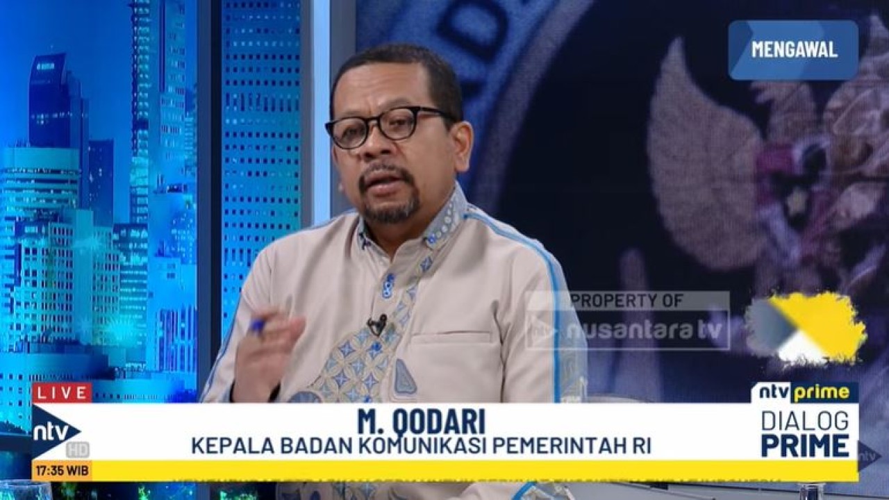 Kepala Badan Komunikasi (Bakom RI), Muhammad Qodari. (Tangkap layar Nusantara TV)