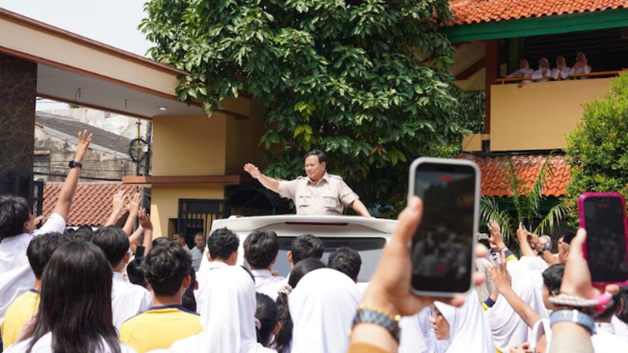 Kunjungan Presiden RI Prabowo Subianto ke SMPN 111 Jakarta. (Bakom)