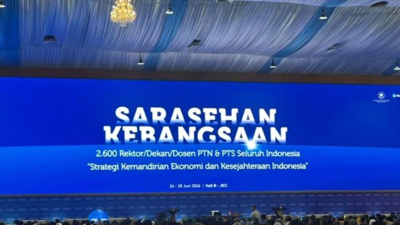 Presiden Republik Indonesia Prabowo Subianto menghadiri Acara Sarasehan Kebangsaan di Jakarta International Convention Centre (JICC), Jakarta, Jumat, 26 Juni 2026 (NTVnews)