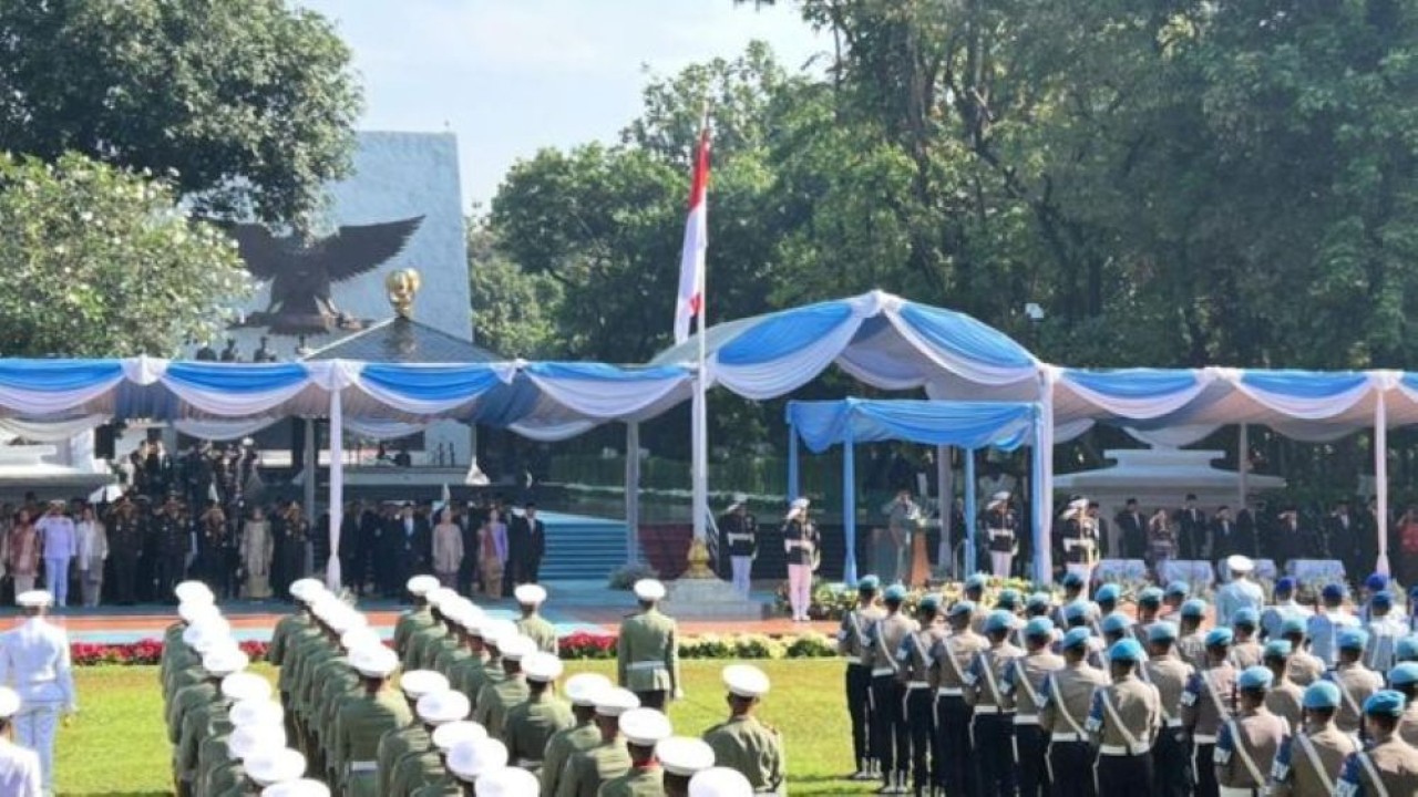 Presiden Prabowo hadir di Upacara Peringatan Kesaktian Pancasila. (Foto: NTVnews.id)