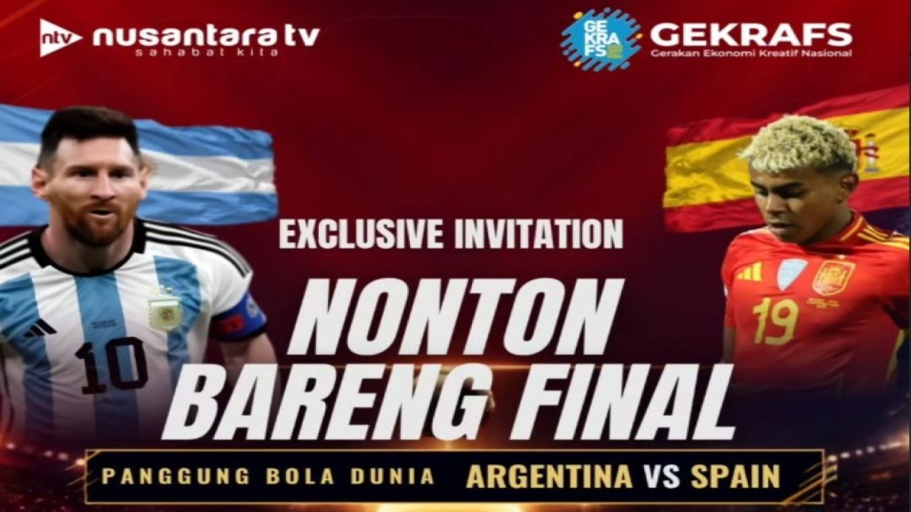 Pertandingan final Piala Dunia 2026 Argentina vs Spanyol akan berlangsung di MetLife Stadium, East Rutherford, pada Senin, 20 Juli 2026 pukul 02.00 WIB.