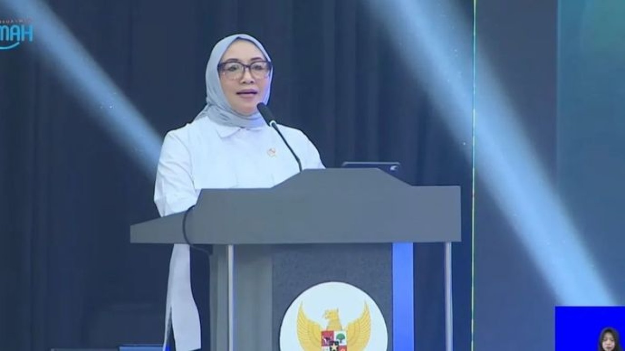 Tangkapan layar - Menteri Pemberdayaan Perempuan dan Perlindungan Anak (PPPA) Arifah Fauzi dalam Gerakan Nasional n Ruang Aman dan Nyaman untuk Anak (RANA) Wujudkan Masa Pengenalan Lingkungan Sekolah​​​​​​​ (MPLS) Ramah 2026 yang diikuti secara daring di Jakarta, Senin, 13 Juli 2026. (Antara)