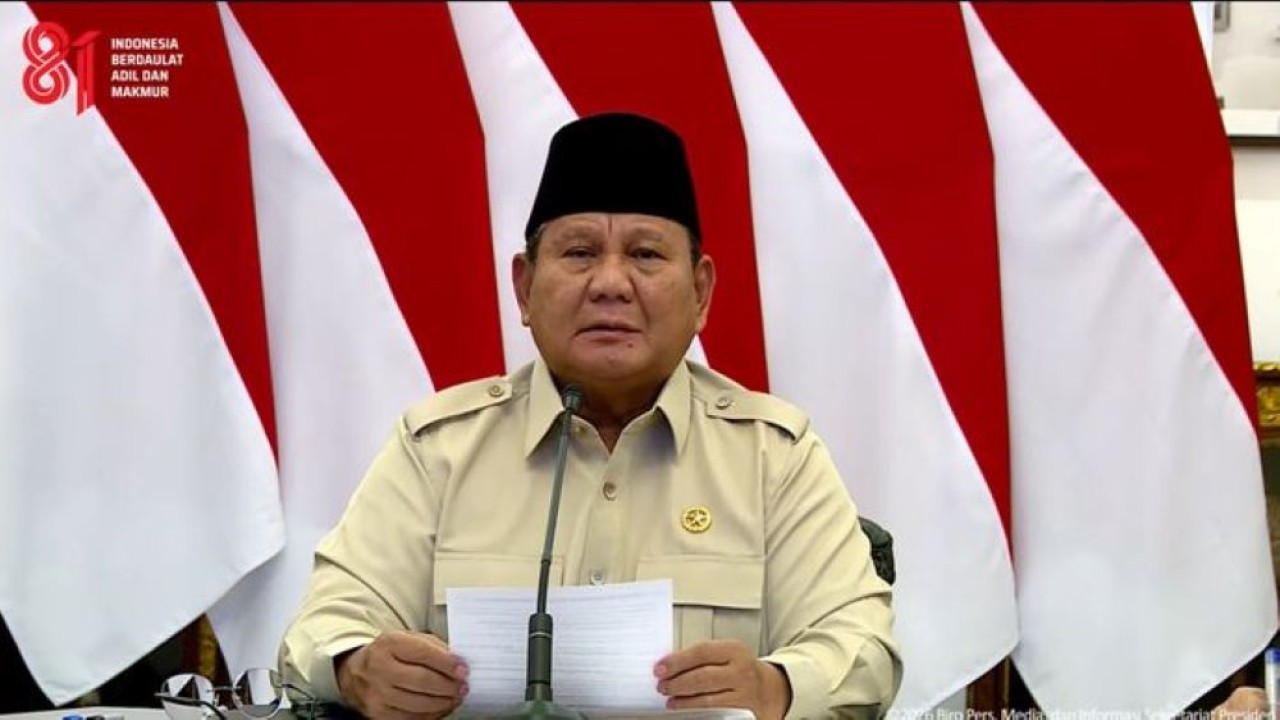 Presiden Prabowo Subianto meresmikan pembangunan dan revitalisasi sebanyak 3.395 jembatan TNI/Polri serta 3.000 sumber air bersih milik TNI Angkatan Darat di berbagai daerah di Indonesia. (Foto: Istimewa)