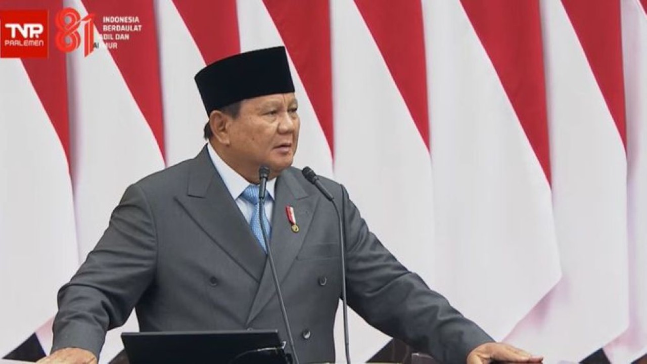 Presiden Prabowo Subianto saat pidato kenegaraan di Sidang Tahunan MPR RI 2026. (Foto: Istimewa)